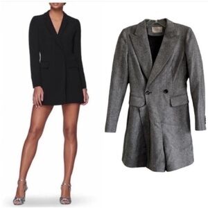Suistudio Trunk Tailored Herringbone Wool Blazer Romper